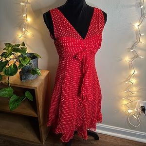 Red & White Polka Dotted Donna Ricco Dress